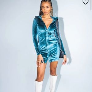 Princess Polly NAINA MINI DRESS TEAL